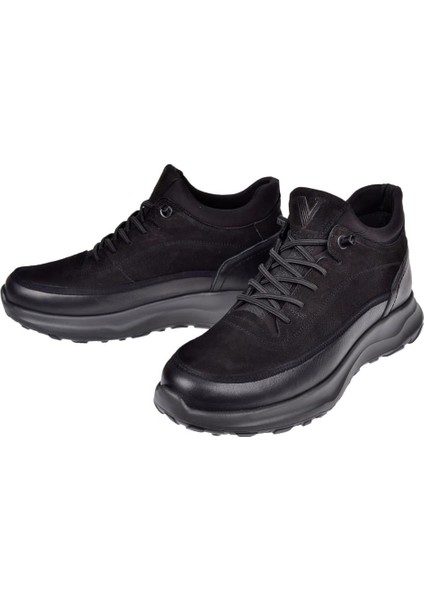 Hakiki Deri Lastikli Erkek Bot VOY-298 Siyah Nubuk fırsatları