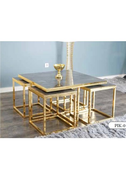 Mim Antrasit - Gold Kare 4+1 Pizza Orta Sehpa