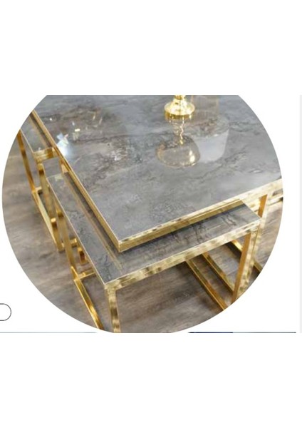 Mim Antrasit - Gold Kare 4+1 Pizza Orta Sehpa fiyatları