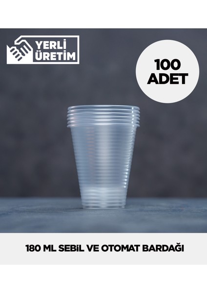 180 ml Plastik Sebil ve Otomat Bardağı 100 Adet