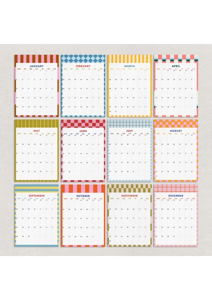 2026 Duvar Takvimi, Aylık Planlayıcı Takvim, 33X48 cm & A4 Takvim, Renkli Soyut Modern Sanat Duvar Takvimi fırsatları