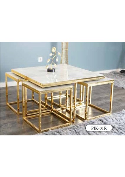 Mim Rambla - Gold Kare 4+1 Pizza Orta Sehpa