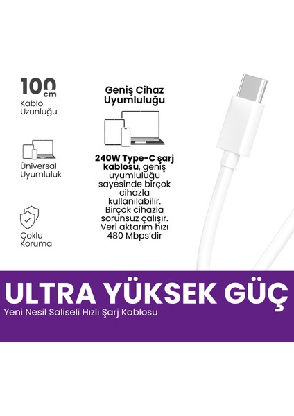 Xiaomi Mi 10 / 10 Lite Zoom / 10T / 10T Lite / 10T Pro Uyumlu USB Type-C Turbo Şarj Kablosu fiyatları