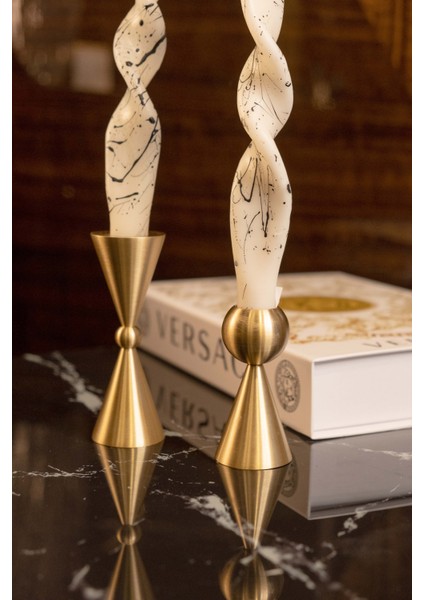 Pirinç Bodur Konik Mumluk Ottawa Ikili Set