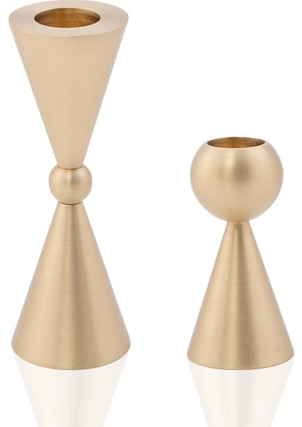 Pirinç Bodur Konik Mumluk Ottawa Ikili Set fiyatları