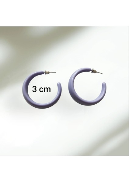 C Şekilli Eflatun Renk Akrilik Spor Tarz Küpe fiyatları