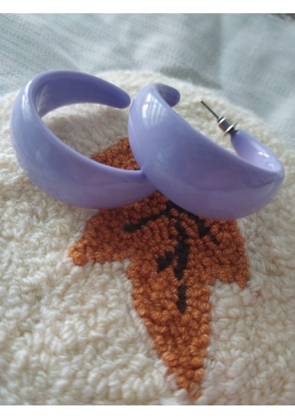 C Şekilli Eflatun Renk Akrilik Spor Tarz Küpe indirimleri