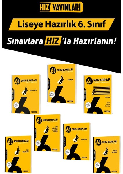 Evrensel Iletişim Yayınları Hız 6. Sınıf Tüm Dersler Soru Bankası Seti Toplam 7 Kaynak 25-26 Sezon Güncel Baskı