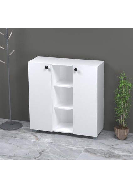 Nilüfer 2 Kapaklı Raflı Bölmeli Çok Amaçlı Ayakkabılık