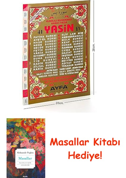 41 Yasin 2 Renk Fihristli Türkçe Okunuşları ve Açıklamaları Rahle Boy Üçlü + Masallar Kitabı