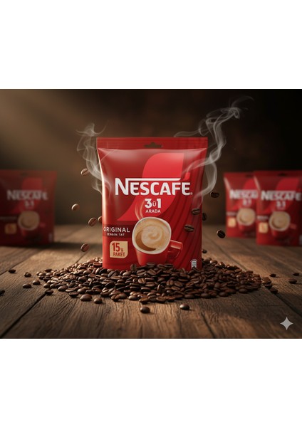 3'ü 1 Arada Original Hazır Kahve 15'li (x3) Paket indirimleri