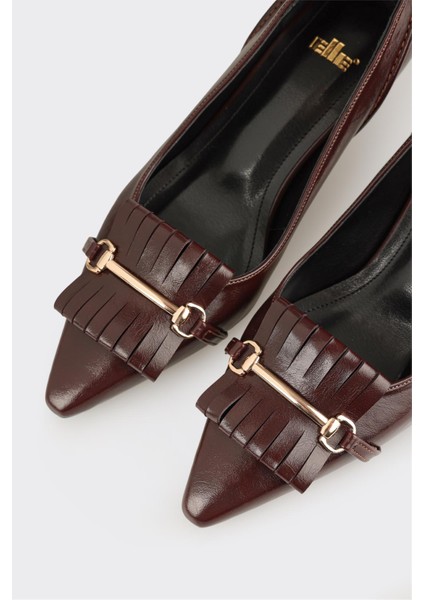 Bordo Kadın Orta Topuk Ayakkabı fırsatları