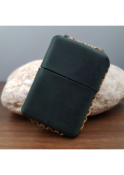 Yeşil Deri Kılıflı Benzinli Çakmak modelleri