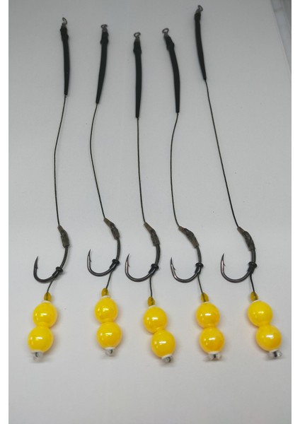 Yüzen 10 mm Çift Janjan Boncuklu Rig Takımı (5’li Set) modelleri