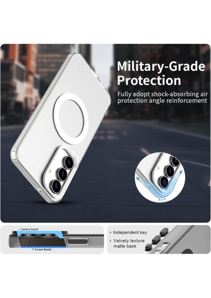 Samsung Galaxy S25 Fe/S24 Fe Uyumlu Kamera Yükseltili Mat Magsafe Destekli Kılıf