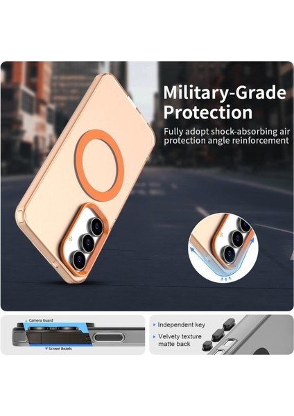 Samsung Galaxy S25 Fe/S24 Fe Uyumlu Kamera Yükseltili Mat Magsafe Destekli Kılıf