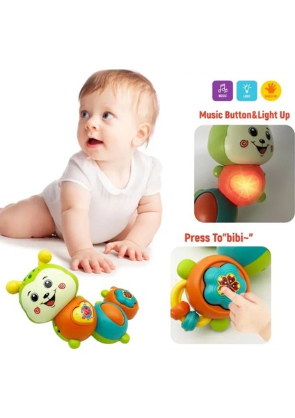 Sesli Işıklı Müzikli Eğitici Çok Fonksiyonlu Bebek ve Çocuklar Için Tırtıl Piyano 15 Cm. modelleri