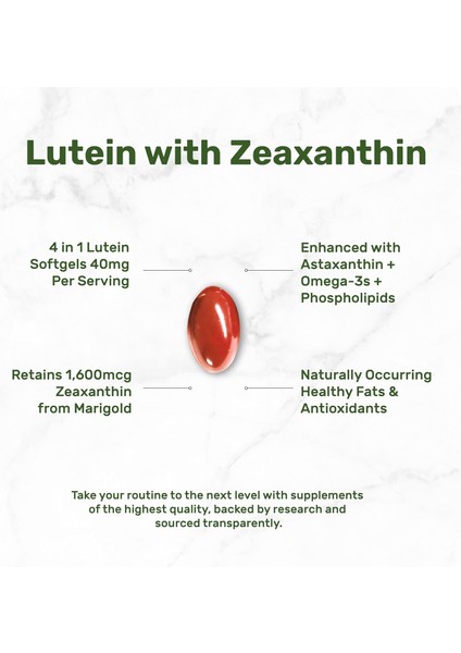 Lutein And Zeaxanthin Astaxanthin Omega 3 Phospholipids 40MG 300 Softgels fiyatları