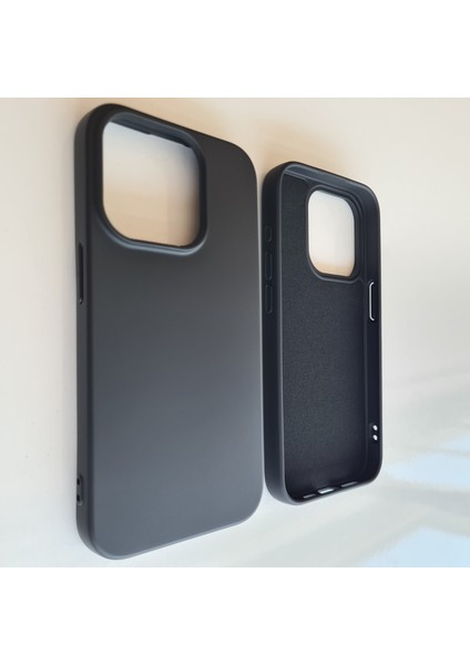 iPhone 15 Pro ile Uyumlu Logosuz Lansman Içi Kadife Silikon Kılıf