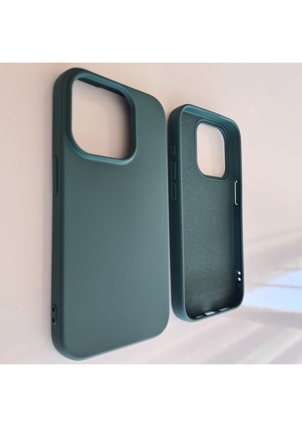 iPhone 15 Pro ile Uyumlu Logosuz Lansman Içi Kadife Silikon Kılıf