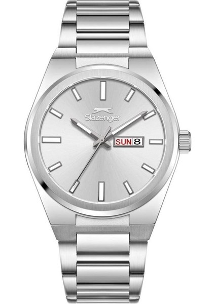 SL.09.2555.2.01 Erkek Kol Saati | 41 mm Silver Kasa, Oval Tasarım, Takvimli Paslanmaz Çelik