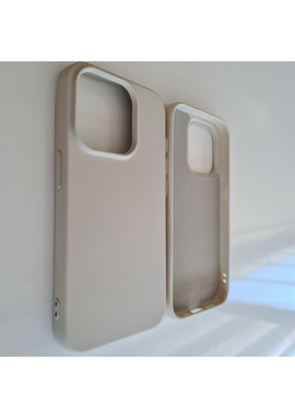 İphone 15 Pro Max ile Uyumlu Logosuz Lansman Içi Kadife Silikon Kılıf