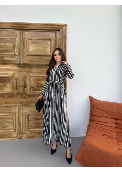 Meander Desen Gömlek Elbise fırsatları