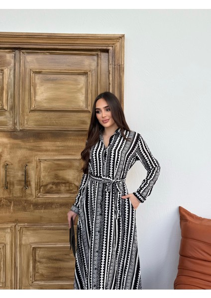 Meander Desen Gömlek Elbise indirimleri