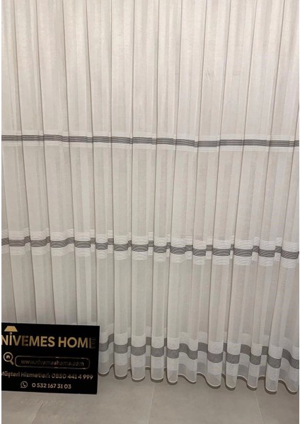 Nivemeshome Keten Maya W011905.804 1/3 Sık Pileli Tül Perde Apm