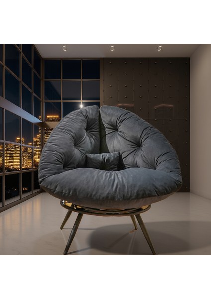 Milano Tasarım Modern Berjer Tekli Koltuk – Ergonomik Geniş Oturumlu Dinlenme & Kitap Okuma Koltuğu | Tay Tüyü Füme