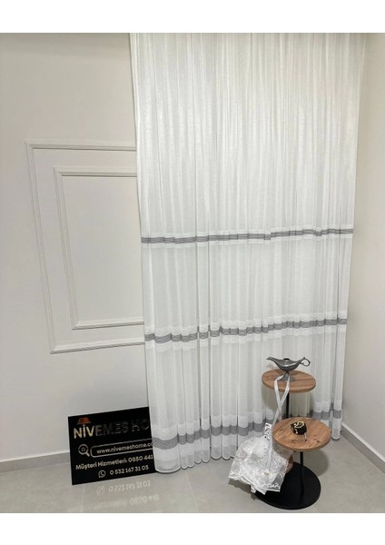 Nivemeshome Keten Maya W011905.804 1/3 Sık Pileli Tül Perde Apm