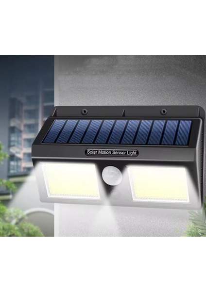 14616 Güneş Enerjili Hareket Sensörlü 3 Mod 40 Led'li Duvar Tipi Solar Beyaz Işık Aydınlatma