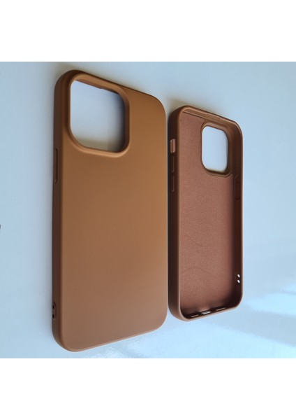 İphone 14 Pro Max (6.7) ile Uyumlu Logosuz Lansman Içi Süet Silikon Kılıf
