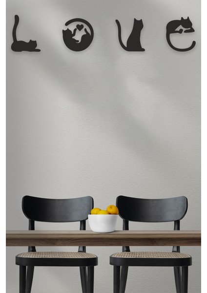 4'lü Kedi Tablosu- Love Kedi-Dekor fırsatları