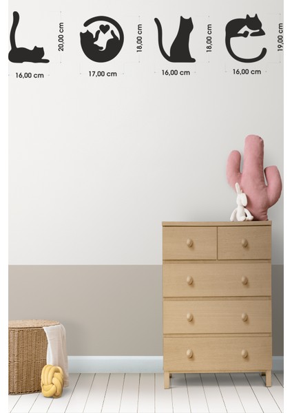 4'lü Kedi Tablosu- Love Kedi-Dekor indirimleri