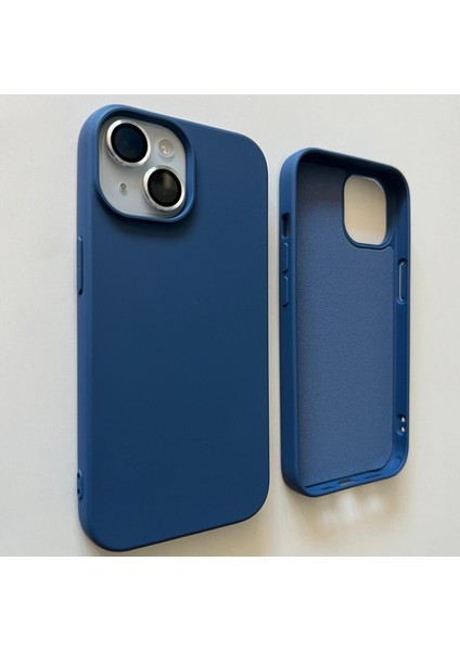 İphone 15 ile Uyumlu Logosuz Lansman Içi Kadife Esnek Silikon Kılıf