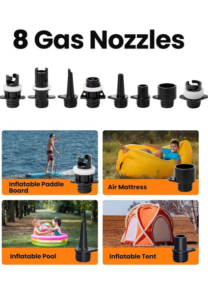 Shark 2s Elektrikli Sup Pompası – 20 Psı, Şişirme & Boşaltma,8 Farklı Nozul fırsatları