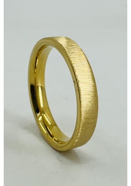 Kişiye Özel Isim Tarih Yazılı 4mm Mat Fırçalanmış Düz Unisex Çelik Yüzük Alyans CL45Y fırsatları