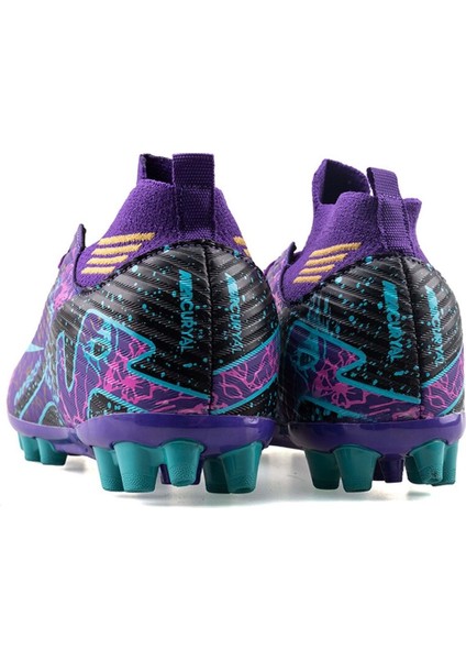 La Liga K565 Genç Çoraplı Çim Saha Kramponu Mor - Turkuaz fırsatları
