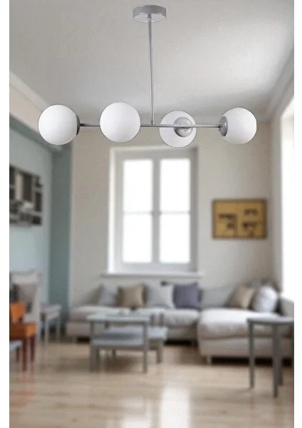 Vina 4'lü Glop Camlı Beyaz Yeni Sezon Avize fırsatları