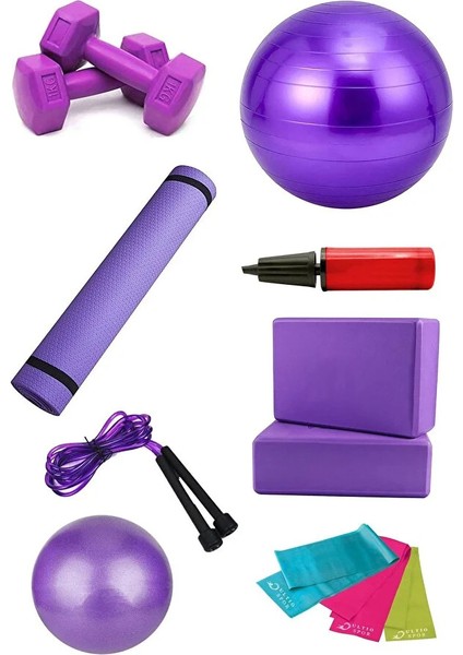 11 Parça Son Kalite Pilates Seti Ekonomik Set Tüm Egzersizlere Uygun Yoga Blok