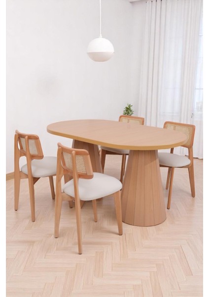 Bohem Zion Açılır Yemek Masa Sandalye Takımı 90X160CM