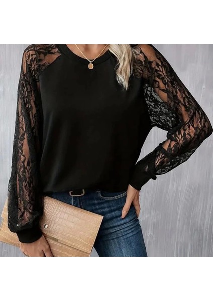 Mdb Kadın Uzun Dantel Kollu Bisiklet Yaka Viskon Bluz fiyatları