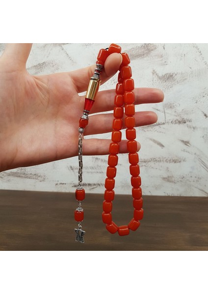 Nakkaş Imame Turuncu Sıkma Kehribar Tesbih fiyatları