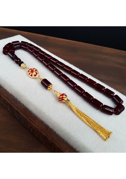 Gümüş Püskül Horoz Imame Sıkma Kehribar Tesbih fiyatları