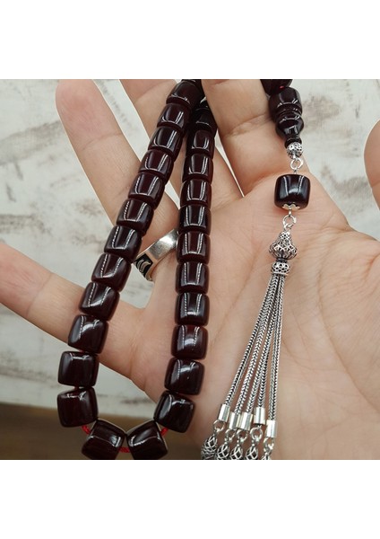 Gümüş Püskül Koyu Kahve Teker Sıkma Kehribar fiyatları