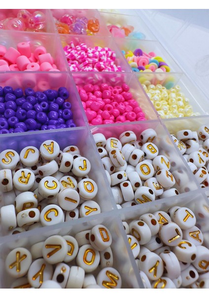 18 Gözlü Bol Harfli Eğlenceli Boncuk Seti Takı Yapım Seti fiyatları