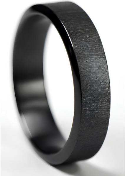 Kişiye Özel Isim Tarih Yazılı 4mm Mat Fırçalanmış Düz Unisex Çelik Yüzük Alyans CL45Y modelleri