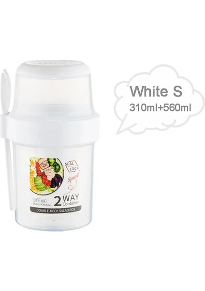 Çocuk Saklama Kap 870 ml – Çift Katmanlı, Sızdırmaz, Pp Plastik, Beyaz Renk