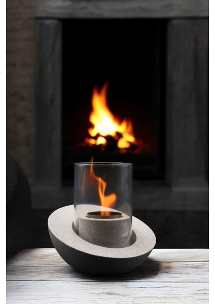 Masaüstü Beton Şömine – Kumlama Antik Beyaz modelleri